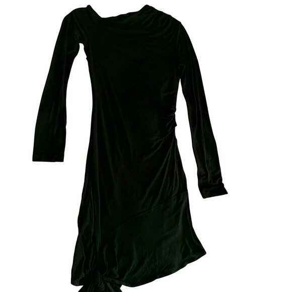 NWT Helmut Lang Little Black Dress With Side Tie Size S Quiet Luxury Minimalist - Picture 10 of 16